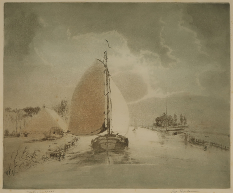 Onbekend gesigneerd: Ets, Zeilboot kopen? Bied vanaf 1!