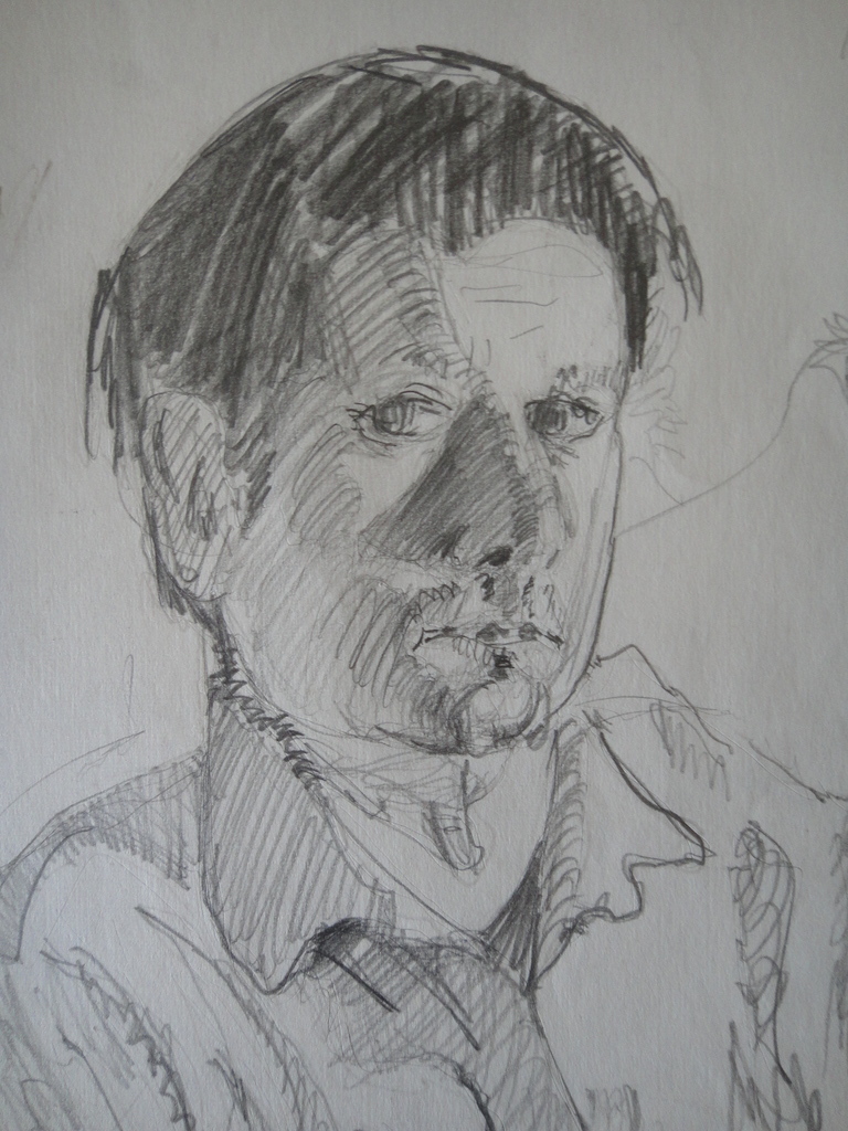 Jan Prins (1956) - tekening - zelfportret (?)  kopen? Bied vanaf 1!