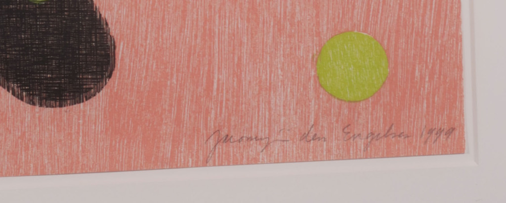 Jacomijn den Engelsen: Houtsnede, Afro (rood) - Ingelijst kopen? Bied vanaf 35!