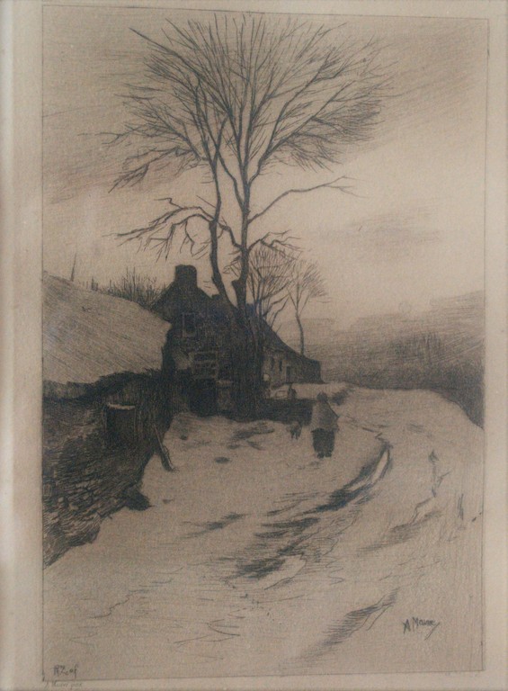 naar Mauve, Winteravond, ets 1897 kopen? Bied vanaf 30!