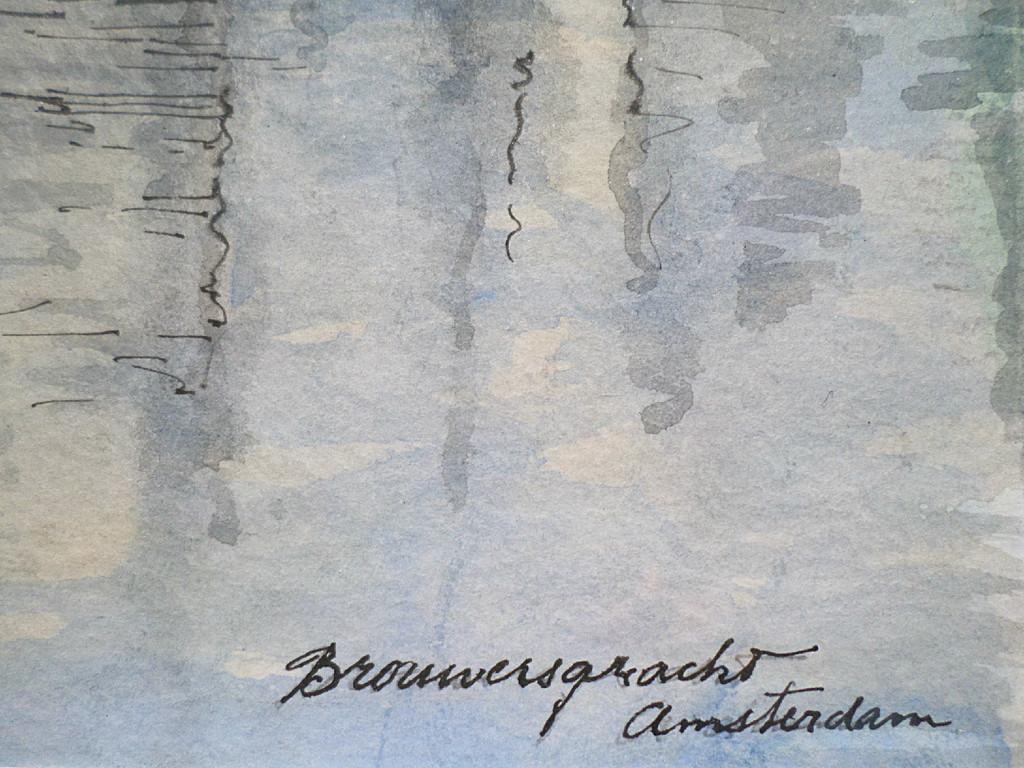 C.H.J. Brandenburg - Brouwersgracht in Amsterdam, aquarel (mooi ingelijst) kopen? Bied vanaf 120!