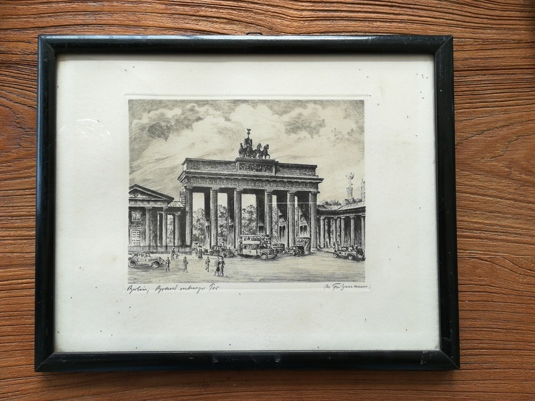 Onbekende kunstenaar, handgesigneerd ro. Ets, Berlin, Brandenburger Tor kopen? Bied vanaf 1!