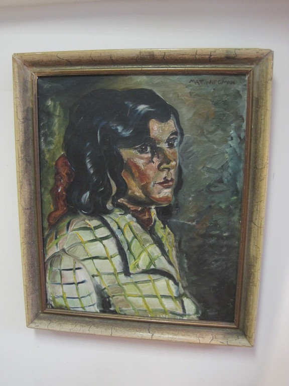 Matthieu Wiegman 1886-1971 Bergense School portret olieverf 1930 verkocht voor € 270!