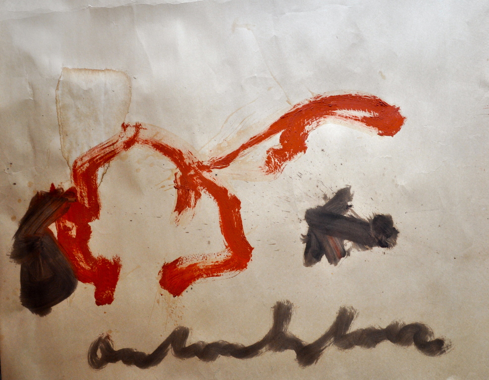 Anton Heyboer: gouache op papier: Liggende vrouw verkocht voor € 260!