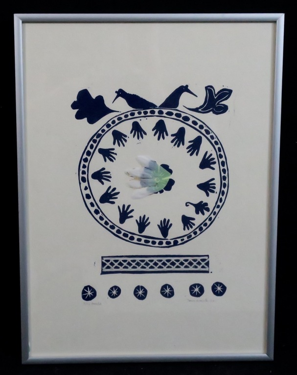 Tamar Rubinstein: Lino en collage, Amulet - Ingelijst kopen? Bied vanaf 1!
