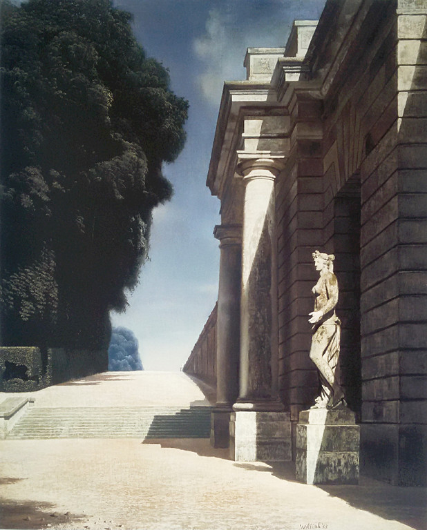 Carel Willink - Avenue in Versailles (mooi ingelijst, zeer groot) verkocht voor € 250!