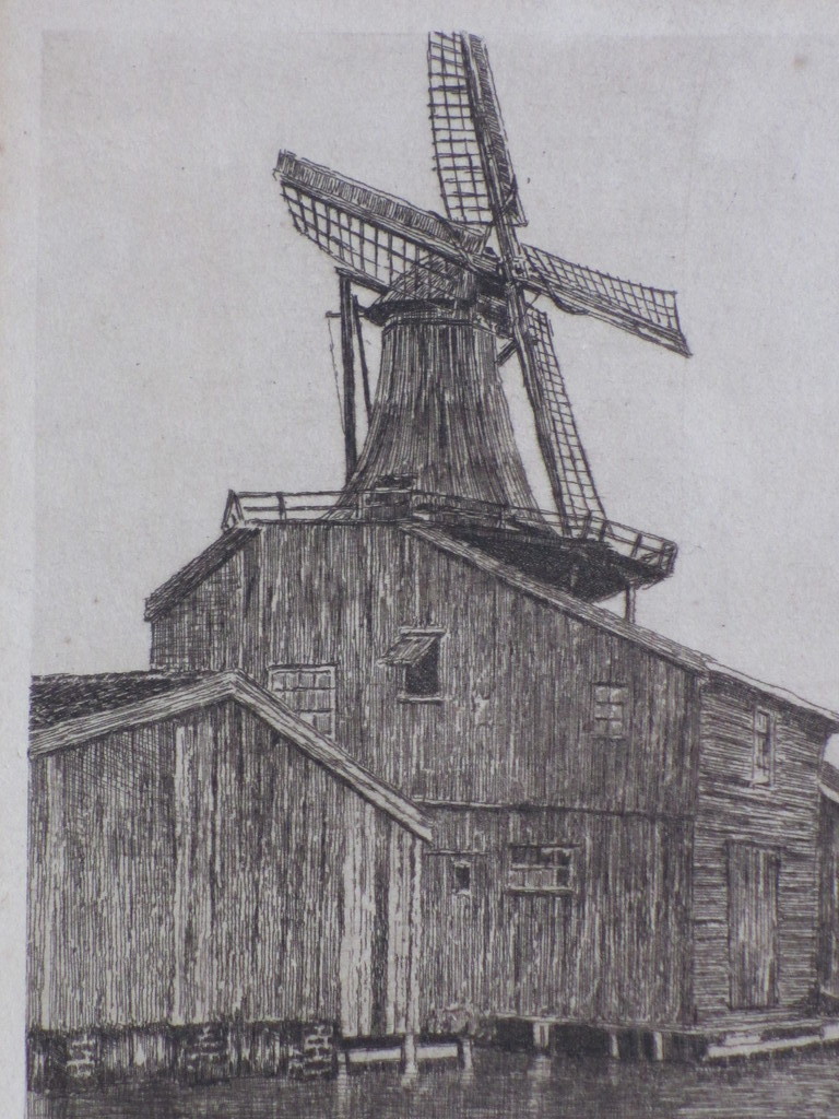 Chris Hammes, Houtzaagmolen, Ets 1912 kopen? Bied vanaf 40!