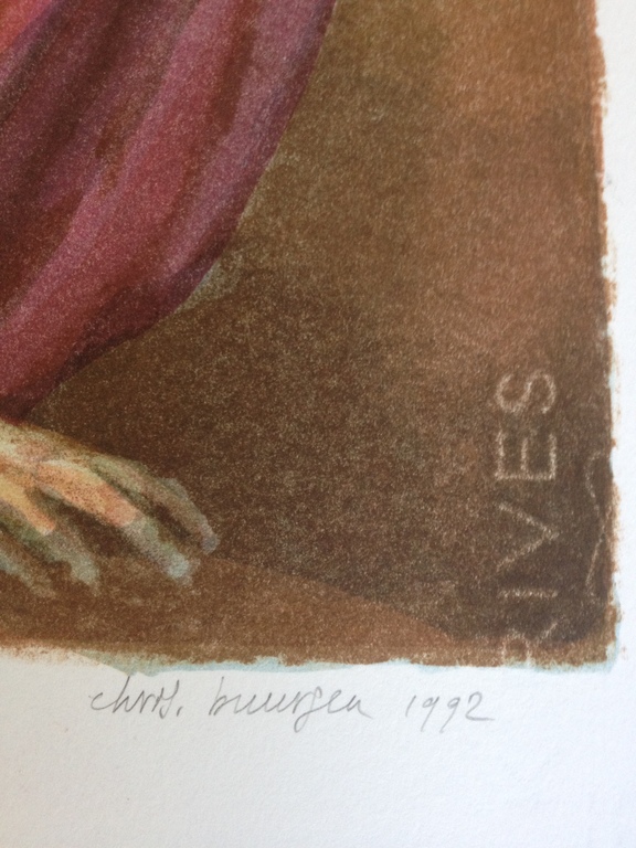 Chirs Buursen: litho Riguren met rood doek kopen? Bied vanaf 35!