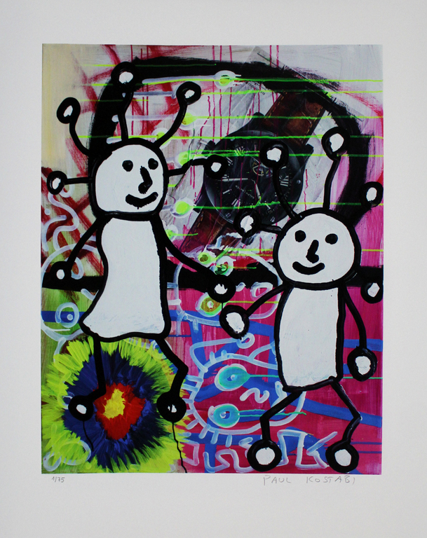 PAUL KOSTABI Giclee FIRE!! Handgesigneerd verkocht voor € 55!