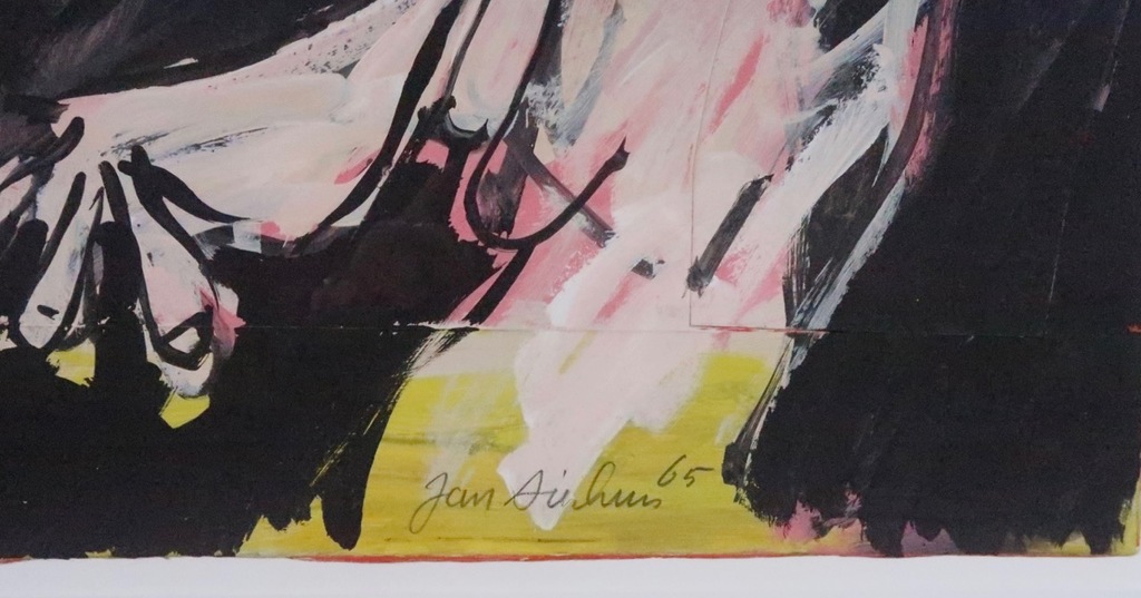 Jan Sierhuis: Gouache en Collage, Z.T. Figuur - Ingelijst kopen? Bied vanaf 450!