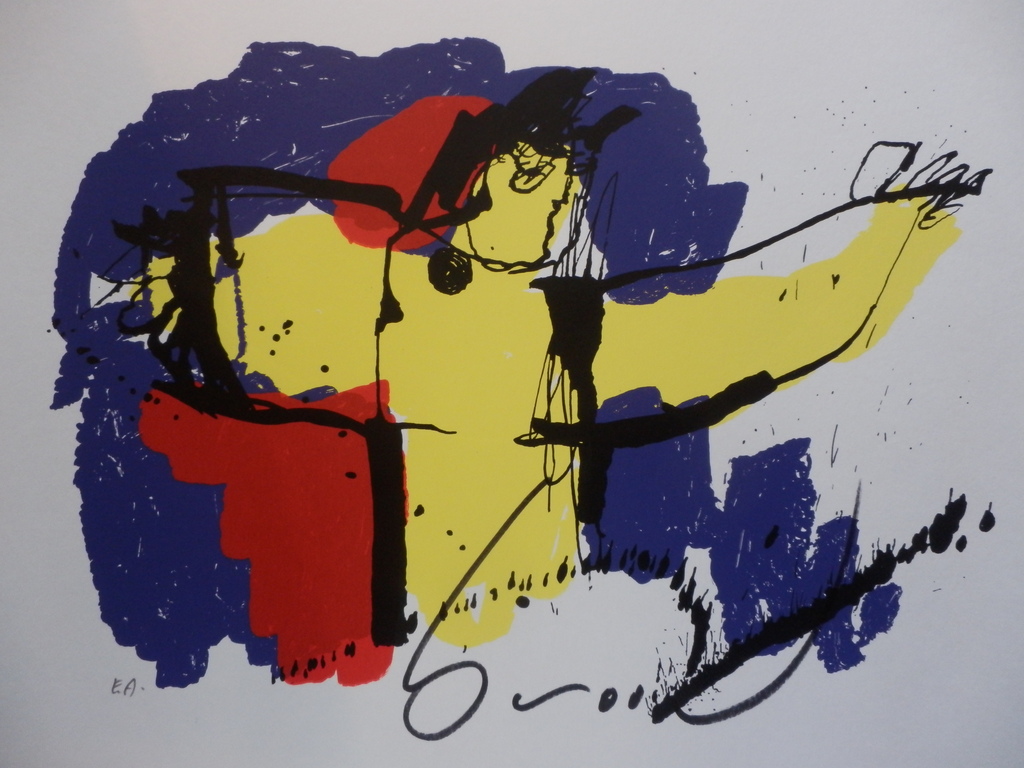HERMAN BROOD, Gelimiteerde en HANDGESIGNEERDE Zeefdruk BRASIL GOD verkocht voor € 85!