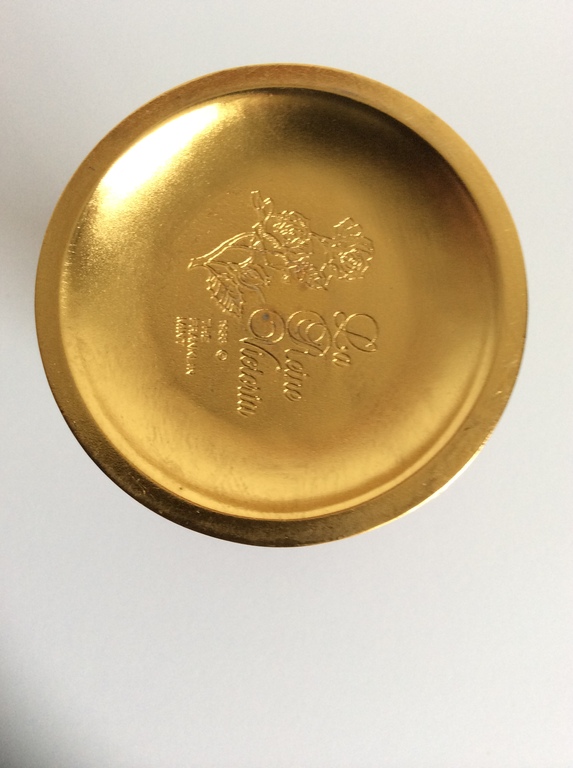 Franklin Mint - rood glazen bokaal, verguld rozenmotief kopen? Bied vanaf 20!