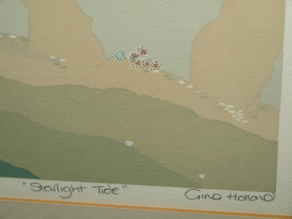 Gina Holland: Zeefdruk – Starlight Tide – Gesigneerd & ingelijst – ca 1980 kopen? Bied vanaf 1!