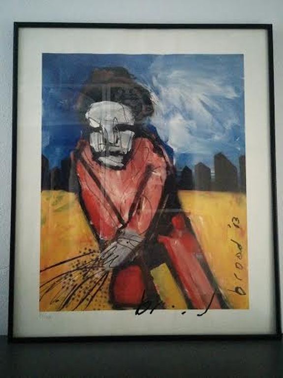 Herman Brood; Originele Zeefdruk de Zaaier 25/400 (handgesigneerd) verkocht voor € 200!