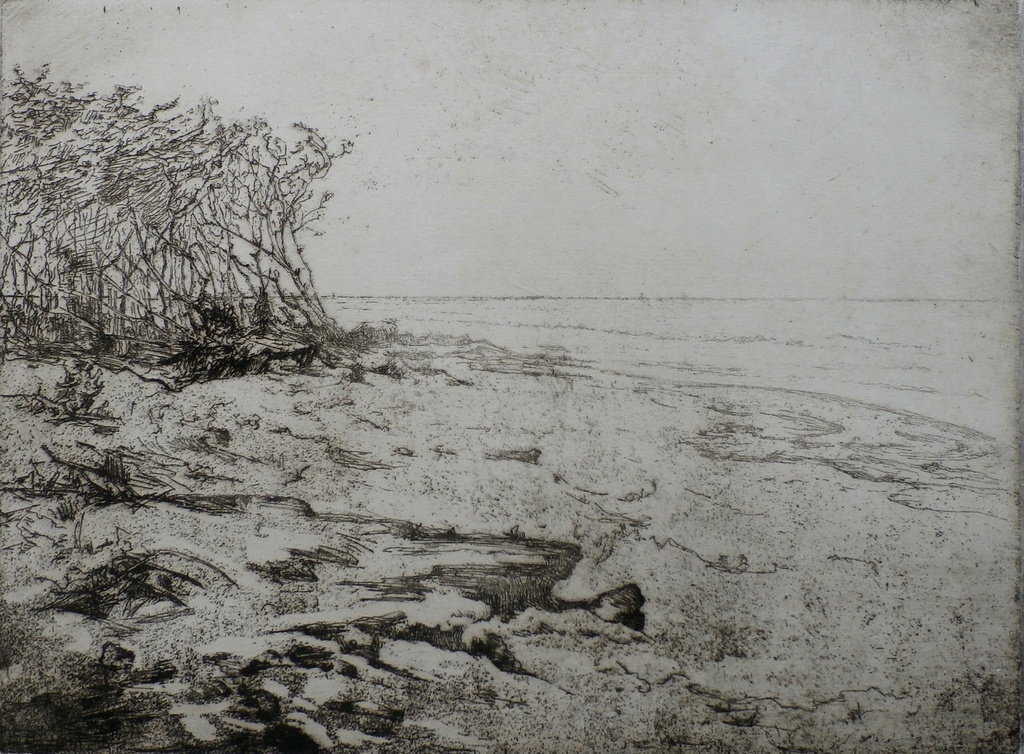 Frederika Broeksmit - ets: Zuiderzeestrand - 1914 verkocht voor € 65!