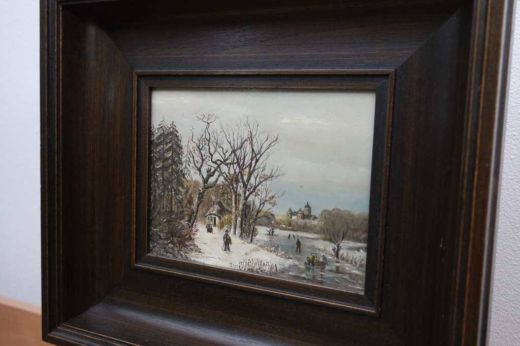 R. van Geel - Winterlandschap - olieverf op paneel - gesigneerd l.o. kopen? Bied vanaf 49!