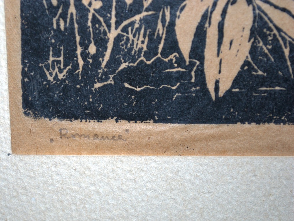 Hennie Wolvers - houtsnede bloemen getiteld Romance 1948 kopen? Bied vanaf 1!