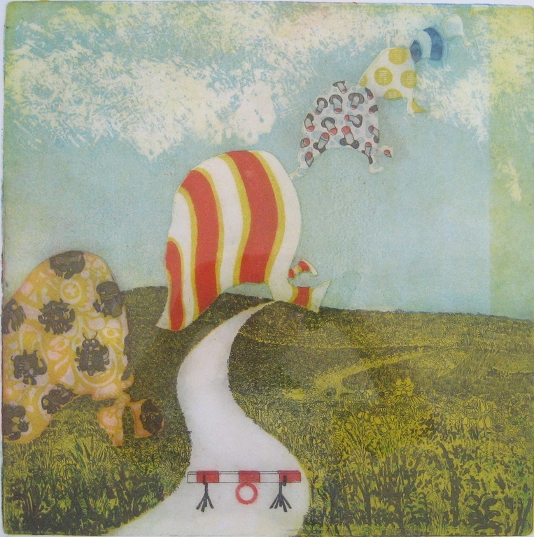 Michel van Overbeeke - 'go-on IV' - kleurets 1974 - gesigneerd - oplage 30 ex verkocht voor € 45!