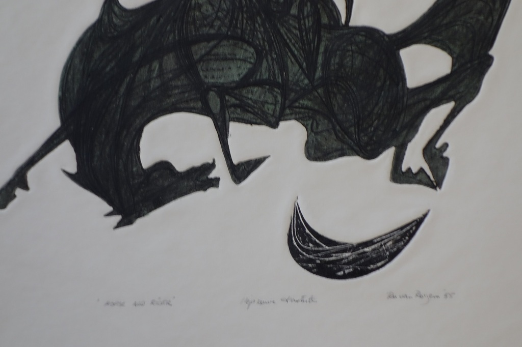 Ru van Rossem,kleuren ets/blinddruk, "Horse ans rider", 1955. kopen? Bied vanaf 25!