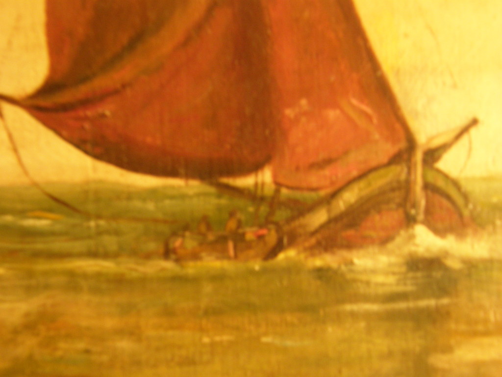 Botters op zee. Olieverf op paneel gesigneerd J.Koller. kopen? Bied vanaf 25!