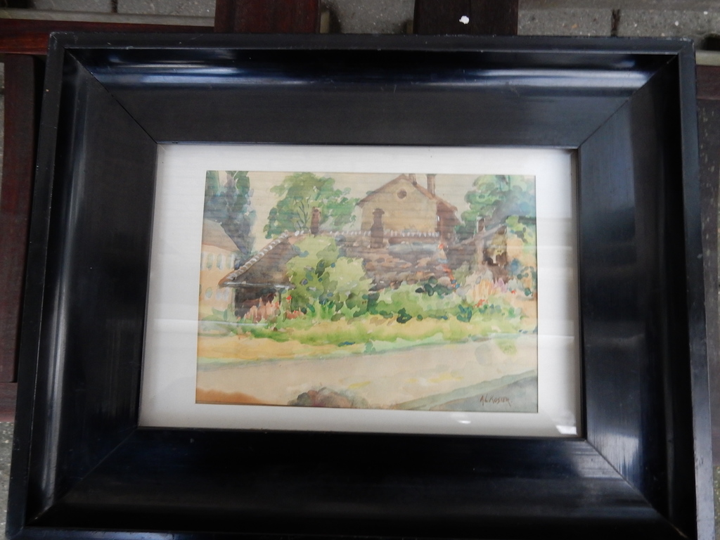 A.L.Koster, aquarel, boerderij kopen? Bied vanaf 100!