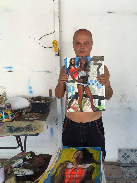 Peter Klashorst - gemengde techniek op papier - She loves Jesus kopen? Bied vanaf 75!