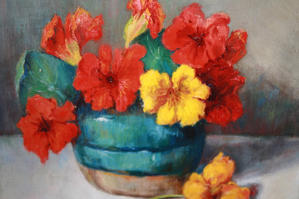 BLOEMEN IN MOSTERDPOT door B FERWERDA kopen? Bied vanaf 85!