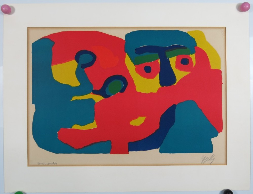 Karel Appel: Litho, Man met sjaal kopen? Bied vanaf 350!