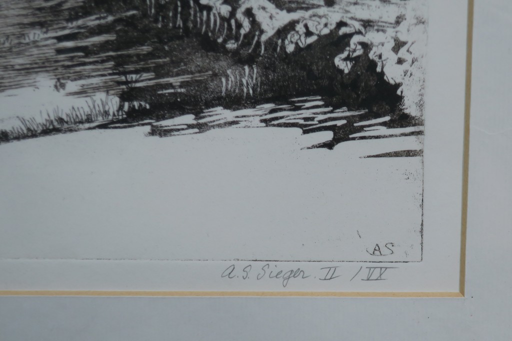 Annette Sieger: Ets en Aquatint, Mythen en Sagen van Flevoland - Ingelijst kopen? Bied vanaf 1!