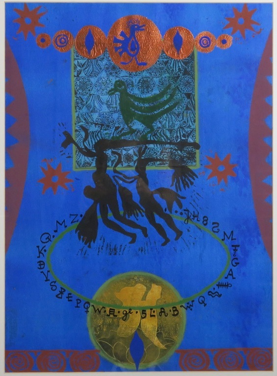 Herman van den Boom: Gemengde techniek op papier, Theseus I - Ingelijst kopen? Bied vanaf 20!