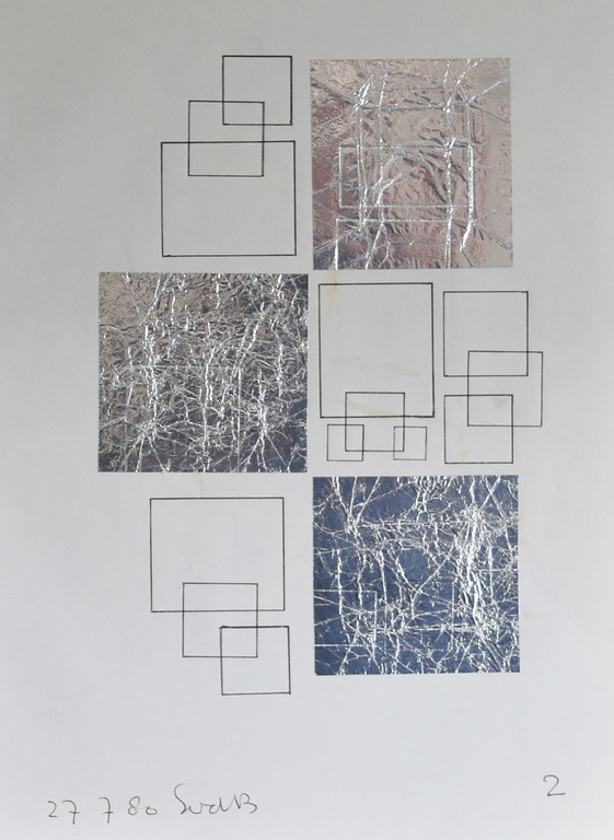 Siep van den Berg. constructivistische tekening/collage, 1980, gesigneerd verkocht voor € 55!