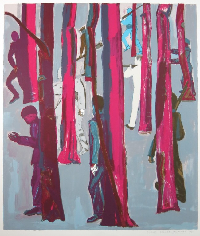 Hans Ebeling Koning: Litho, Bos (rechts) verkocht voor € 45!