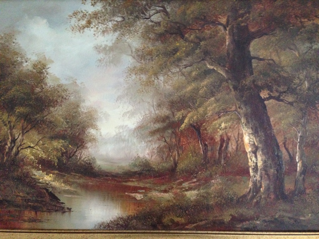 Vos - Bosgezicht met water - olieverf op doek kopen? Bied vanaf 25!