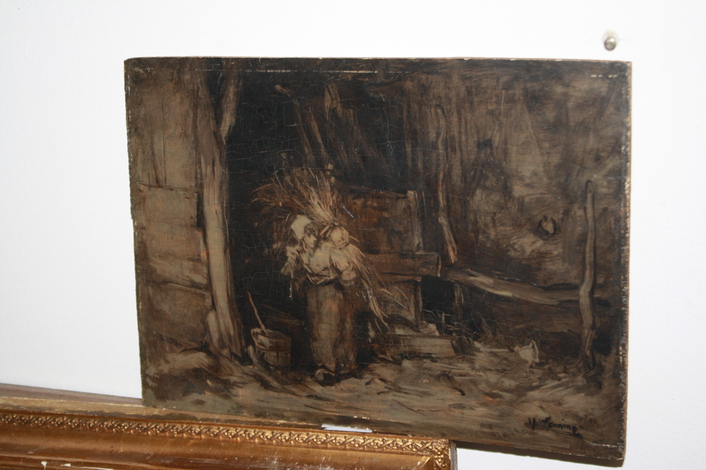 YPE WENNING  - HOUTSPROKKELEND VROUWTJE IN DE SCHUUR kopen? Bied vanaf 175!