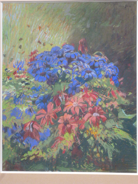 H.E.Roodenburg - pastel - Rode en blauwe bloemen kopen? Bied vanaf 120!