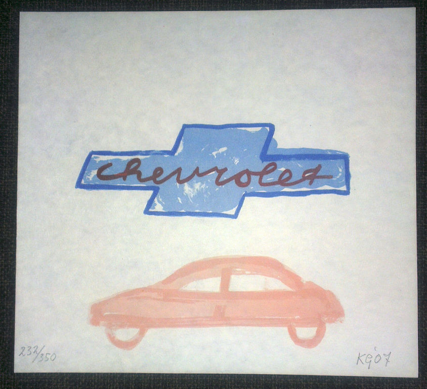 Klaas Gubbels-litho-De Chevrolet & Het Geitje handgesigneerd en genummerd kopen? Bied vanaf 1!