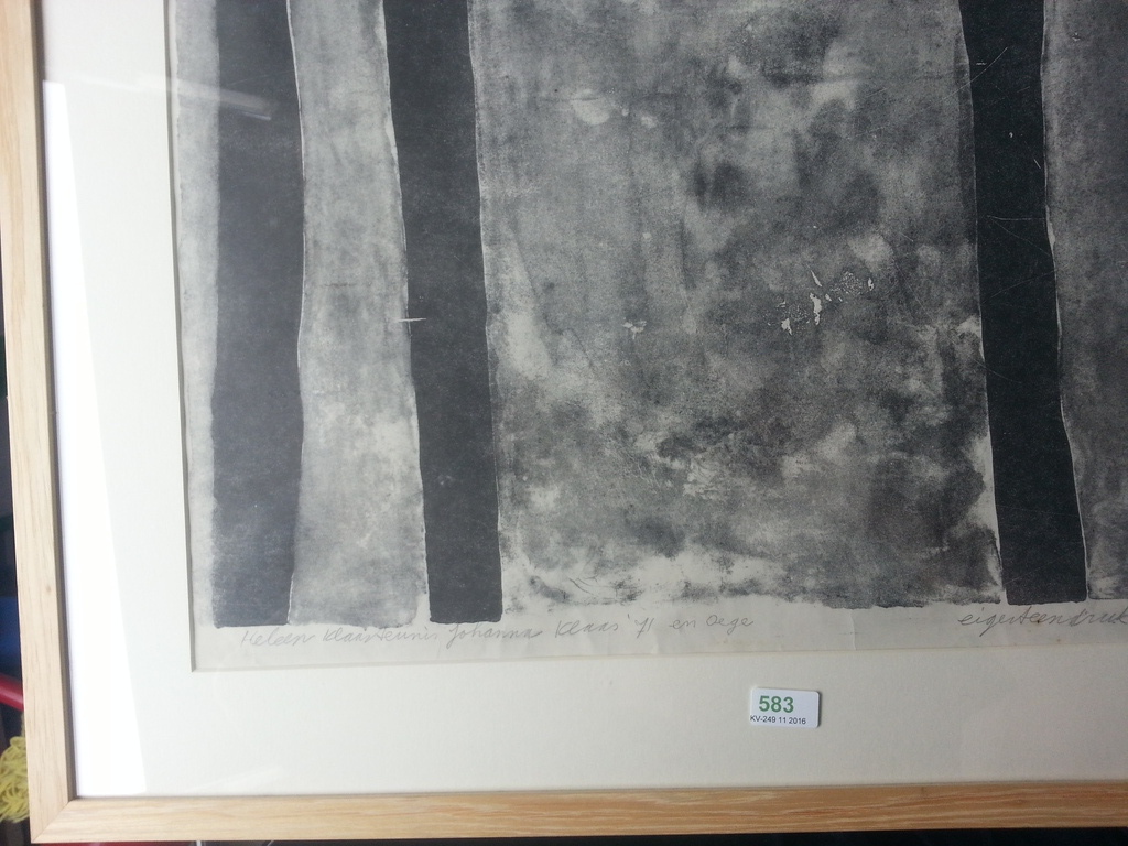 Klaas Gubbels Litho ' Nieuwjaarswens 1972'  Gesigneerd l.o. en genummerd 7/40. kopen? Bied vanaf 1!