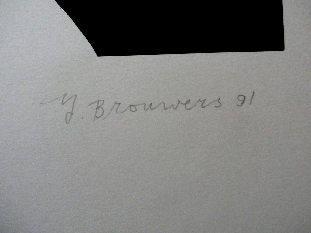 Yolande Brouwers - zeefdruk: hoofd met zwarte oorring - 1991 kopen? Bied vanaf 30!