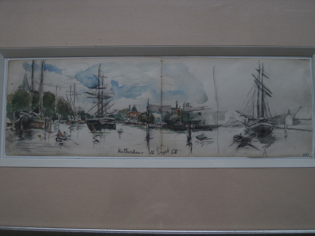 19e eeuwse aquarel "haven Rotterdam" toegeschr. Joh Bart.Jongkind 1819-1891 kopen? Bied vanaf 1!