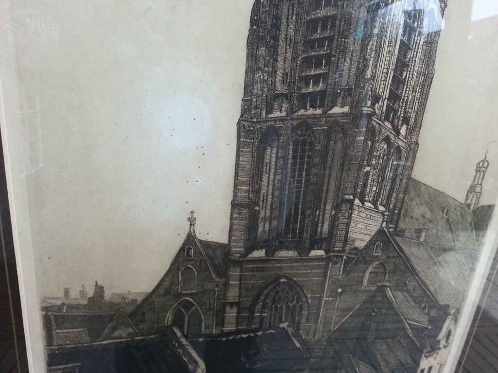 Jan Sirks - Laurenstoren Rotterdam, ets, hand gesigneerd en getiteld kopen? Bied vanaf 55!