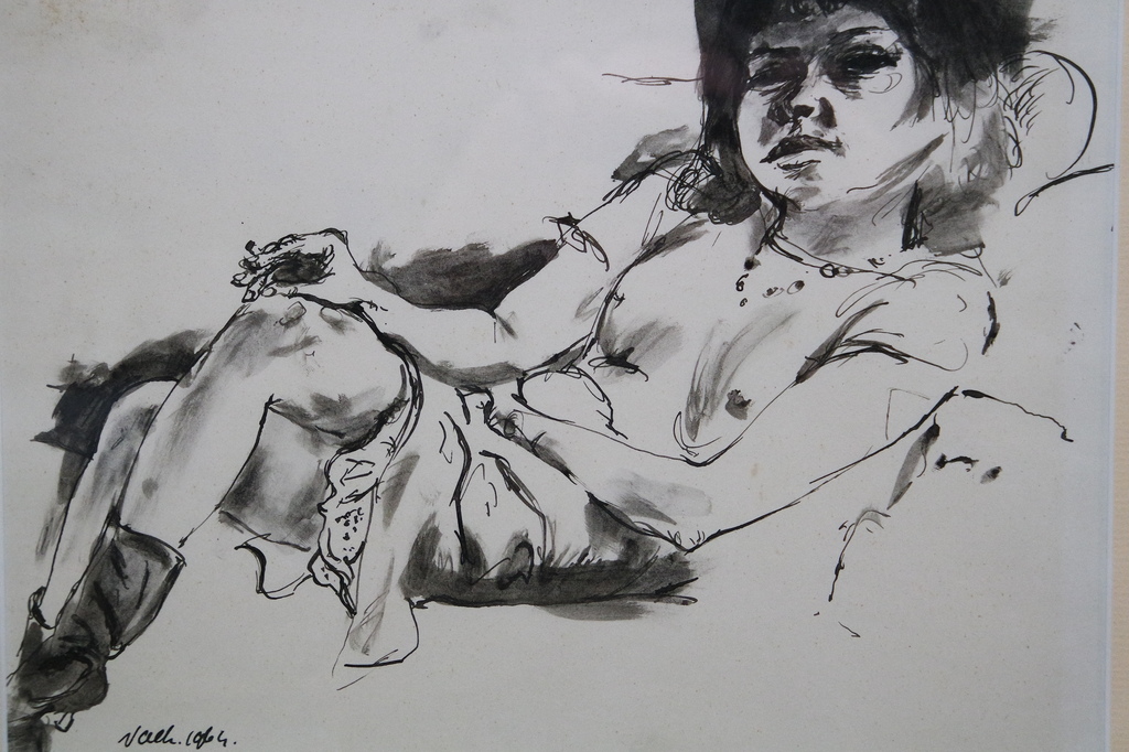 Ed Valk (1926-2012) -  inkttekening - figuurstudie kopen? Bied vanaf 59!