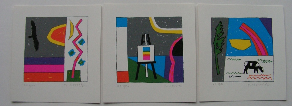 Harrie Gerritz - set van 3 litho's in kleur. kopen? Bied vanaf 1!