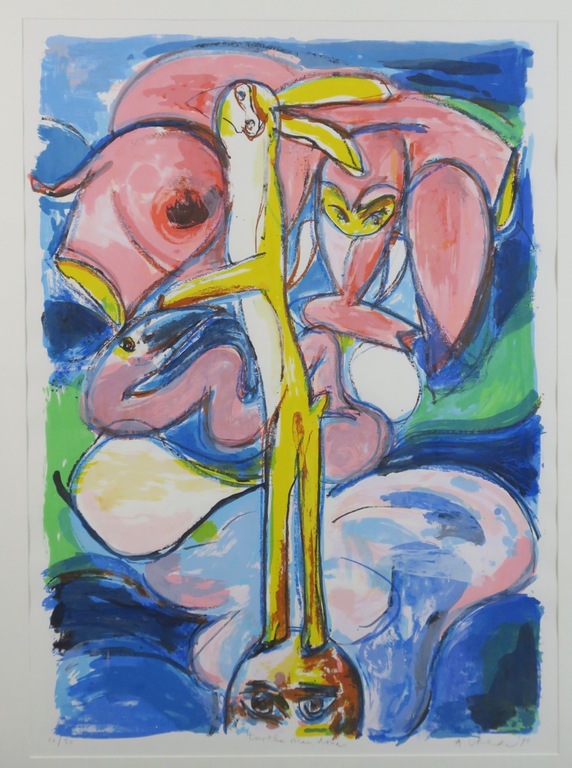 Anton Vrede: Litho, Turtle man dove - Ingelijst (Groot) kopen? Bied vanaf 50!