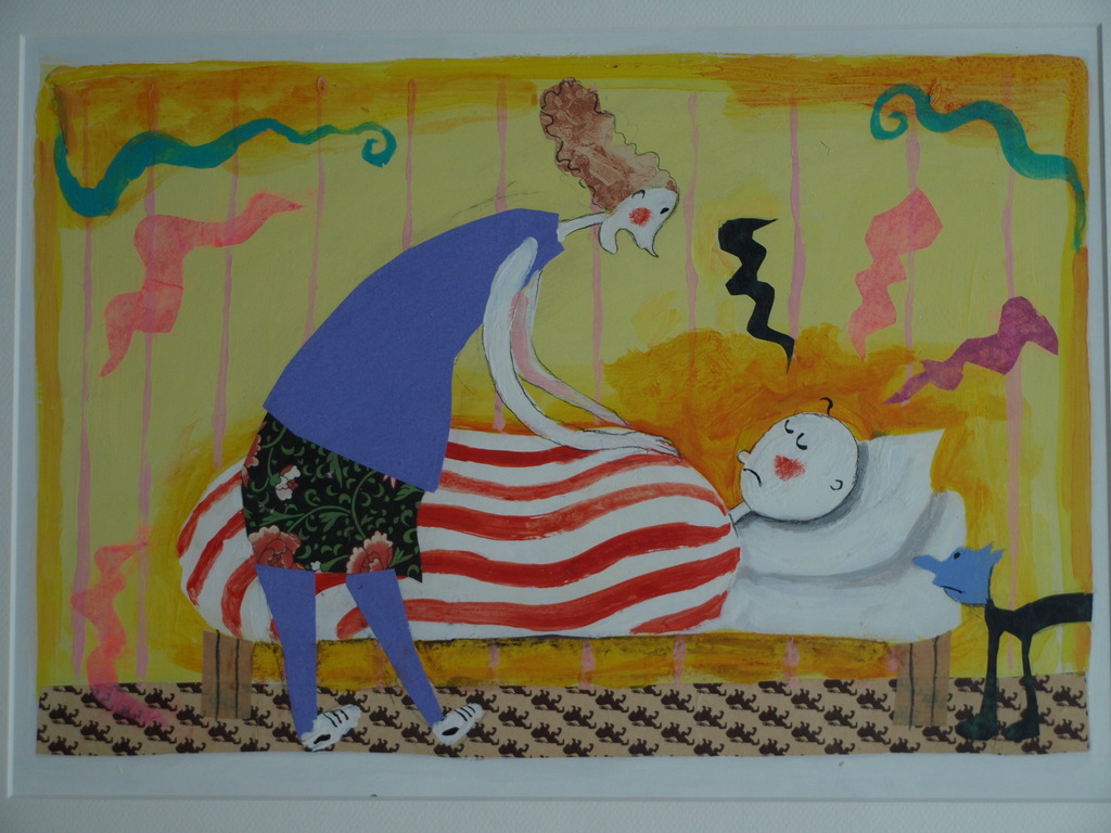 Daan Remmerts de Vries: Acryl en collage , Het leven is raar 10 – Ingelijst 1997 kopen? Bied vanaf 75!