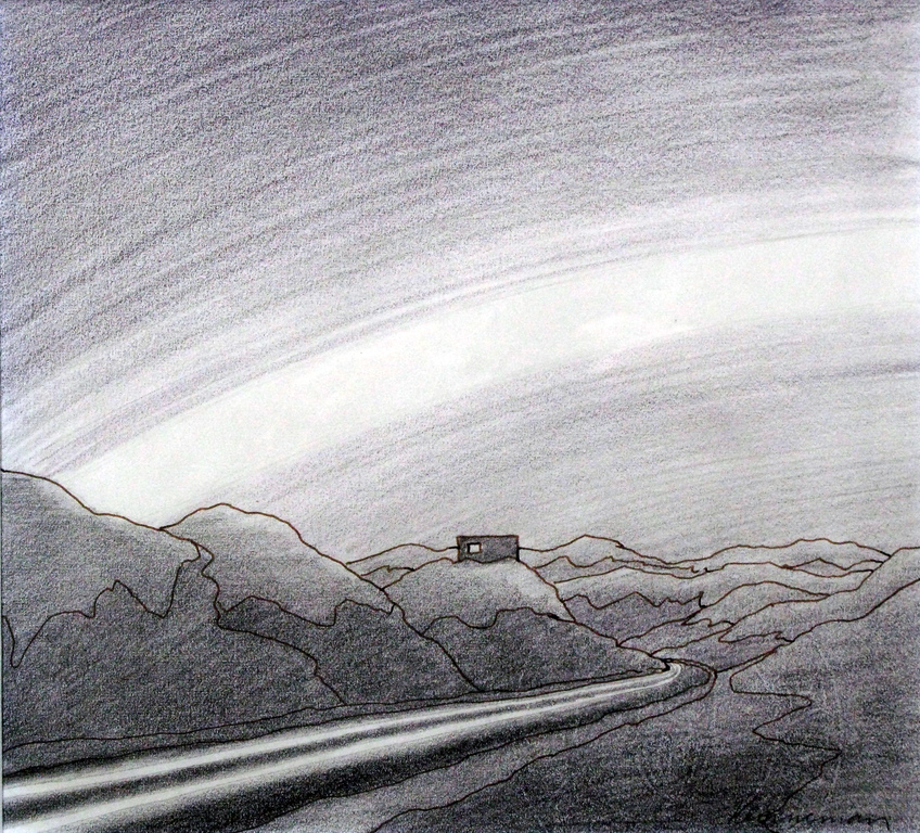 JEROEN HENNEMAN - origineel ABSTRACT werk in POTLOOD - professioneel INGELIJST in antraciet aluminium omlijsting en zuurvrij passepartout. verkocht voor € 800!