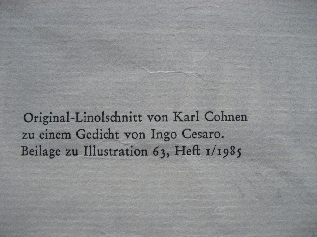 Karl Cohnen,linosnede's 3 stuks, kopen? Bied vanaf 1!