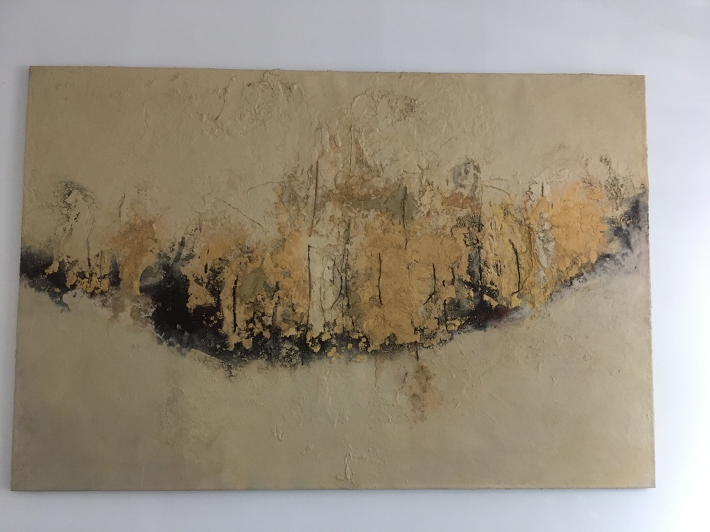 Gerard Strik, materieschilderij, olieverf/zand op doek, 180 x 120 cm, rond 1999 kopen? Bied vanaf 150!