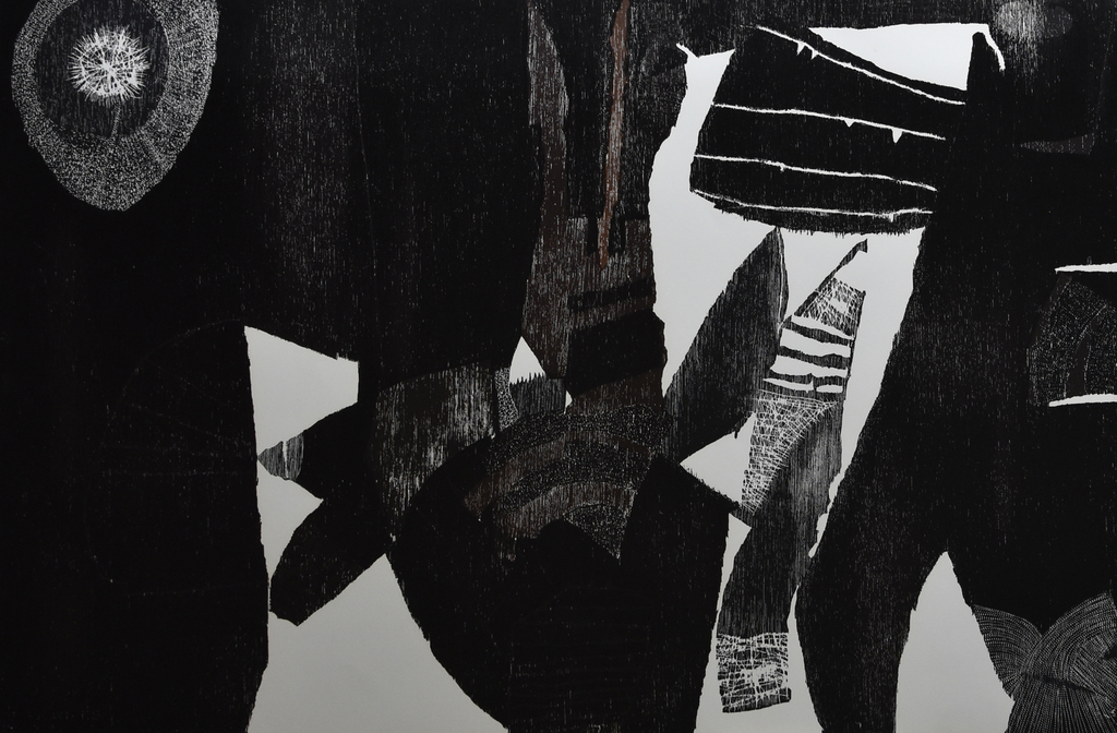 Guillaume Le Roy # COMPOSITIE # extreem groot formaat houtsnede, 1976, mint- verkocht voor € 150!