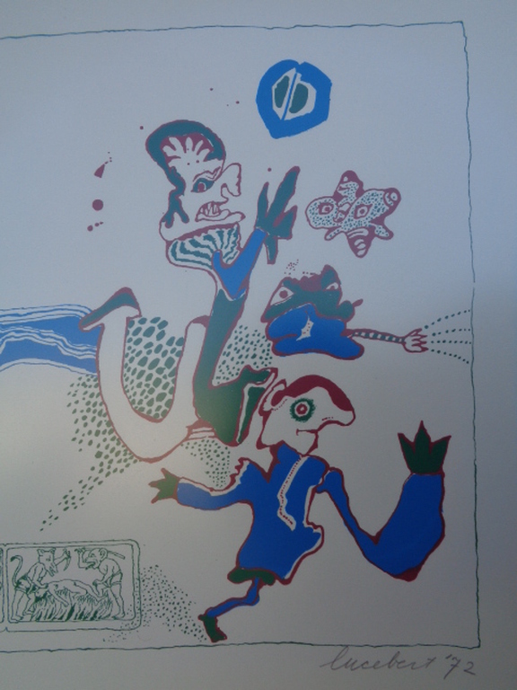 LUCEBERT, Gelimiteerde en HANDGESIGNEERDE Zeefdruk KNECHTEN VAN VISNU 1972 kopen? Bied vanaf 229!