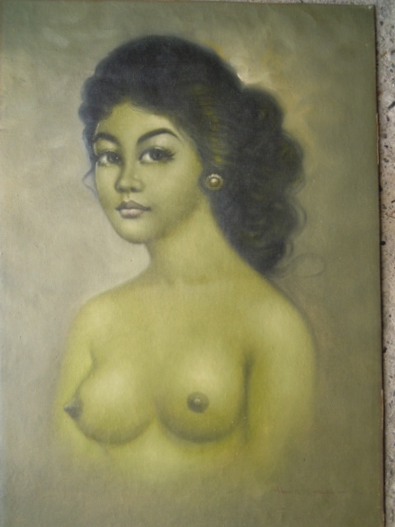 Gesigneerd olieverf schilderij - 70 x 50 cm van Indische dame. kopen? Bied vanaf 150!